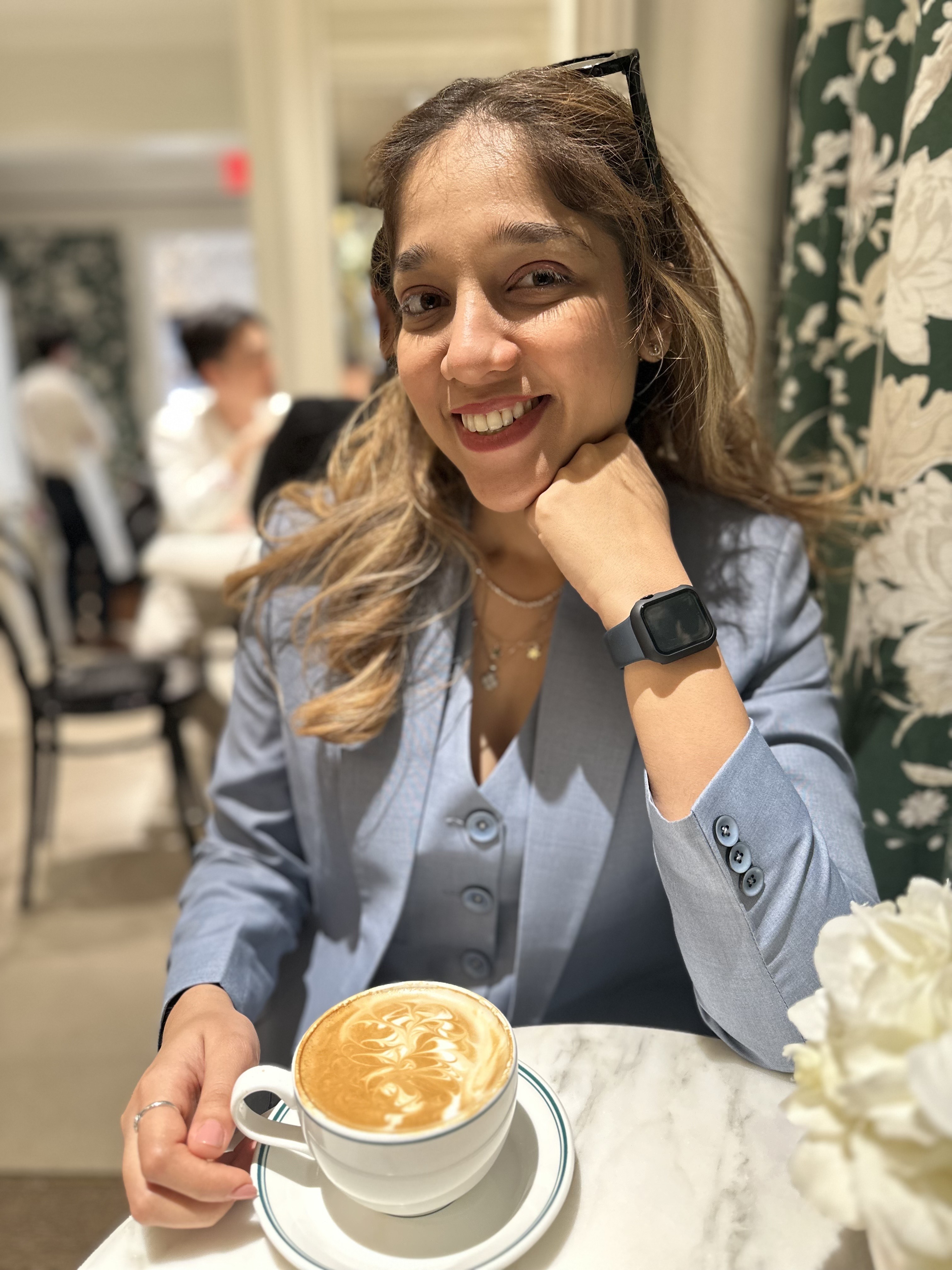 Young woman with red hair and glasses